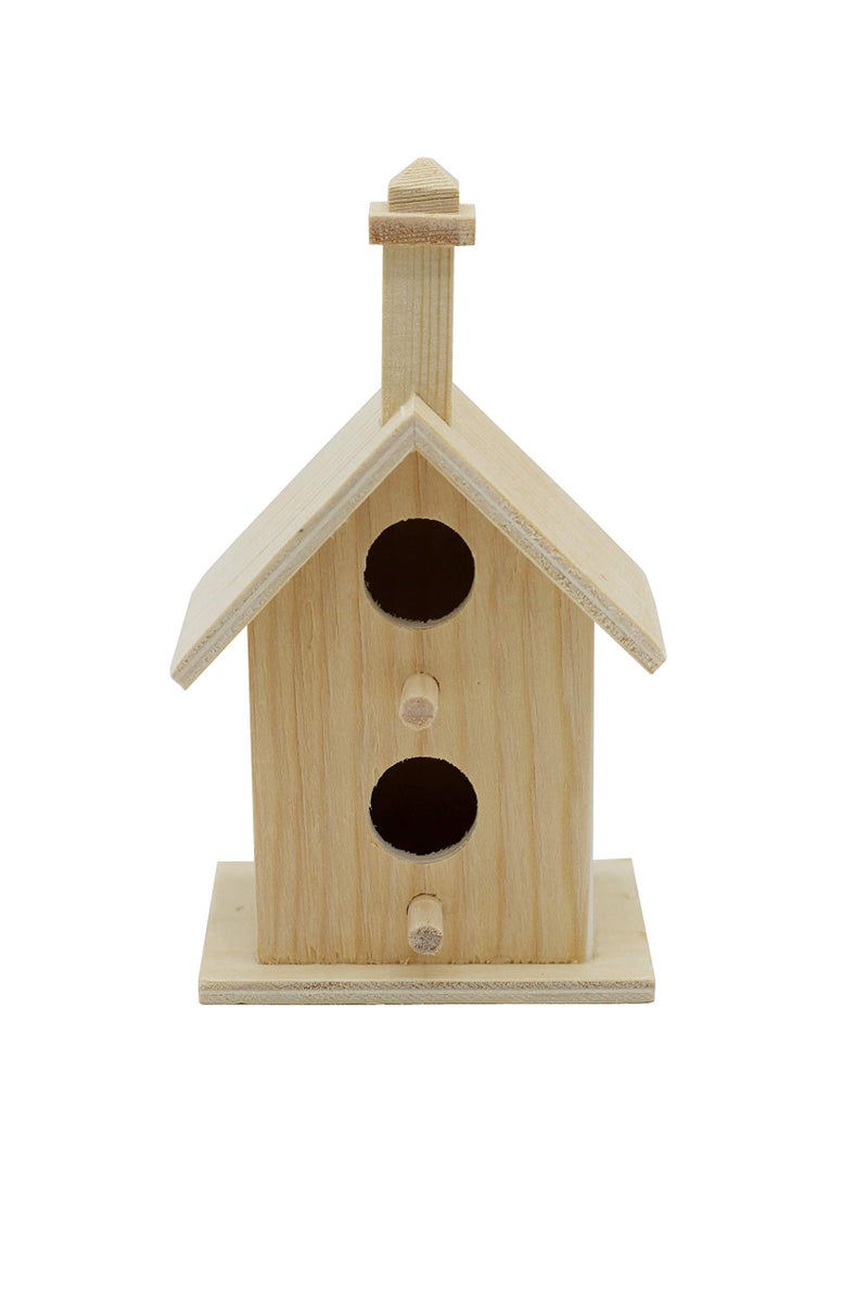 Creative HobbiesÂ® Mini 4 Inch Tall Birdhouse - Set of 4 Styles, Small Unfinished Wood Ready to Paint or Decorate - Image 5